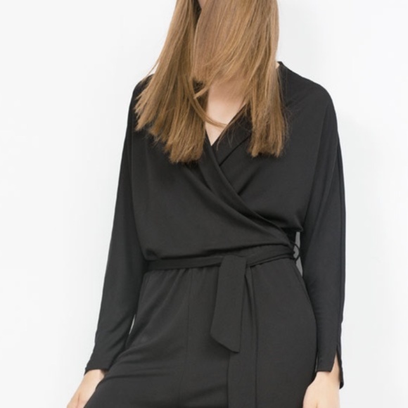 Zara Black Crepe Jumpsuit - Picture 4 of 7